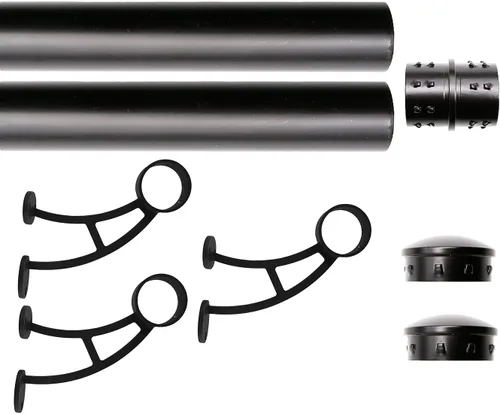 Miniatura 23 de Kit de riel de pie de montaje en barra sólida, tubo de acero inoxidable negro mate con conector interno, soporte de riel de pie de montaje en barra