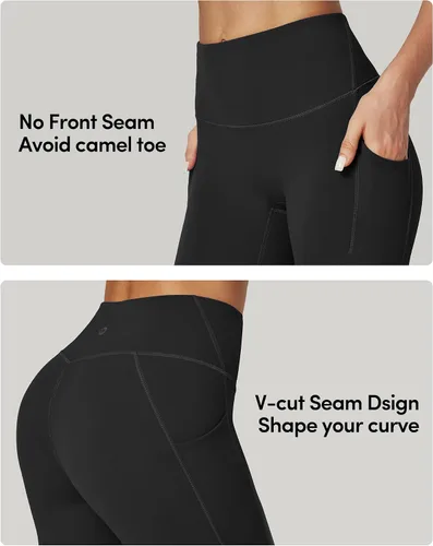 Miniatura 3 de IUGA - Pantalones cortos de ciclismo para mujer, pantalones cortos de entrenamiento de 6 pulgadas con bolsillos, cintura alta, para yoga, correr