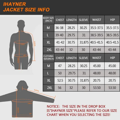Miniatura 6 de IHAYNER Chaqueta térmica suave para hombre con batería, abrigo de invierno cálido con doble cremallera, múltiples bolsillos, impermeable