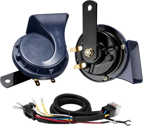 Miniatura 9 de Bocina de coche 4 unidades de 12 V impermeable bocina automática utilizada para camiones trenes, kit de bocinas de caracol eléctrico universal