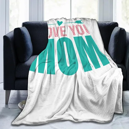 Miniatura 5 de Manta para mamá, Love You Mom con patrón de flechas acuáticas, manta decorativa de franela suave de 30 x 40 pulgadas para viajes, manta con texto