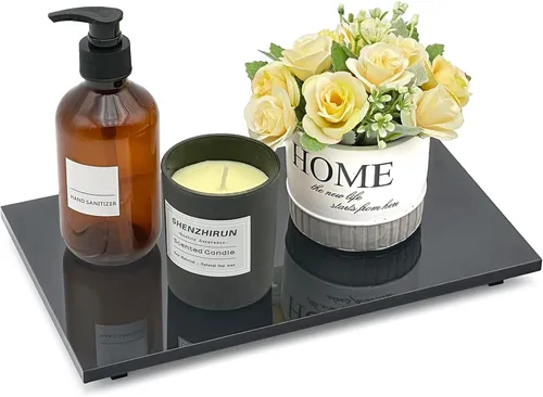 Soporte de pedestal de jabón acrílico para encimera de baño de cocina, color negro