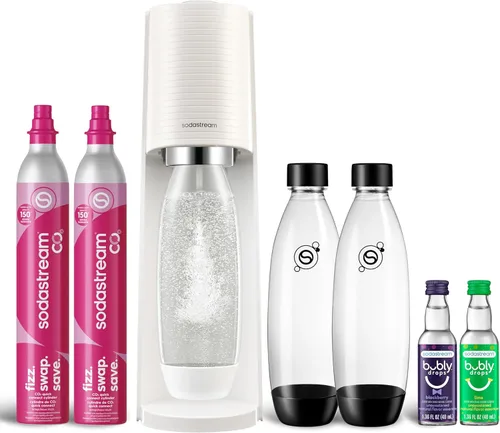 Miniatura 14 de SodaStream - Terra Fabricante de Agua con Gas PAQUETE DE VALOR Sistema de CO2 CQC Incluye 2 cilindros de CO2, 3 botellas aptas para Negro