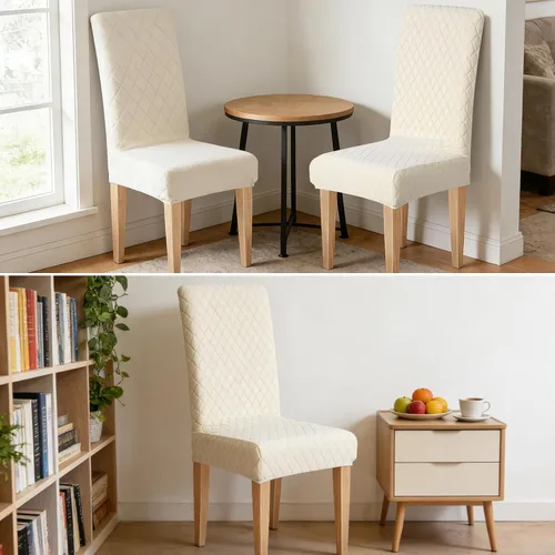 Miniatura 3 de Dioxide Juego de 4 fundas impermeables para sillas de comedor, fundas elásticas para sillas de comedor, fundas para sillas Parson, extraíbles