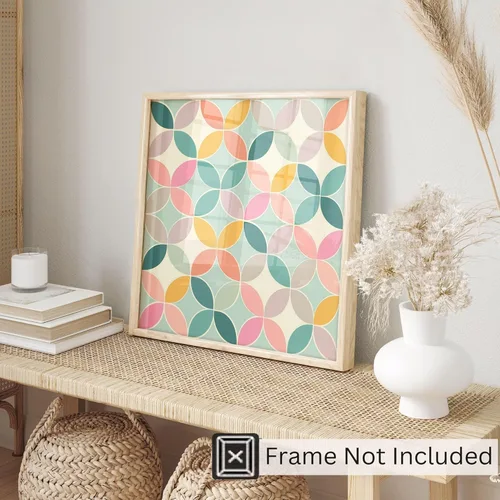 Miniatura 3 de Ethan Taylor Abstract Wall Art Prints Unframed Square Posters 'Retro 70s Hippie Pattern I' Retro Home Décor for Living Room, Bedroom, Office, 24 in