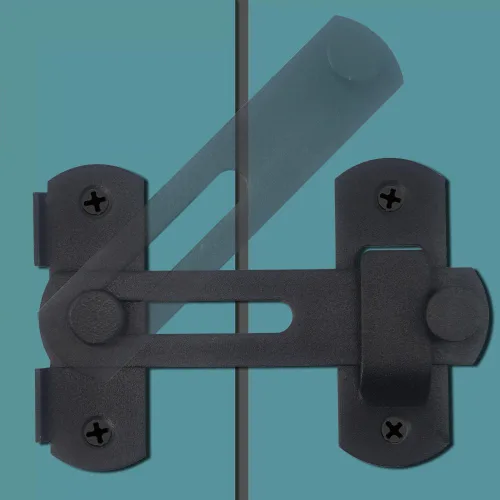 Miniatura 6 de Cerradura de puerta de granero, paquete de 2 cerraduras de puerta corredera de granero de 4 x 2-3/4 pulgadas, pestillo de puerta para puerta