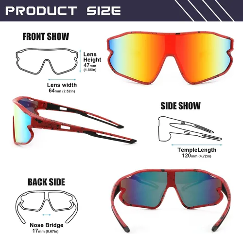 Miniatura 5 de WANWAN Lentes de sol juveniles, lentes de sol de béisbol para niños y niñas de 8 a 12 años, UV400, deportes, ciclismo, softbol