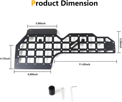 Miniatura 9 de Molle Panel para Ford Bronco 2021 2022 2023 2024 2025 2/4 puertas Accesorios interiores de 2/4 puertas, almacenamiento de consola central