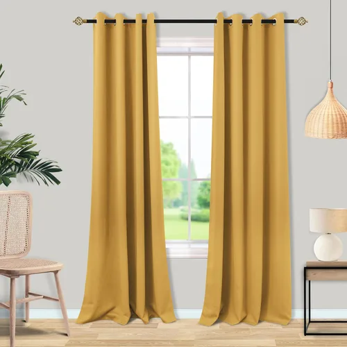 Miniatura 90 de Mrs.Naturall Cortinas Azul Real para Dormitorio, Cortinas Opacas Cortas Medianas Azul Cobalto para Cocina Decoración de Habitación de Adolescentes