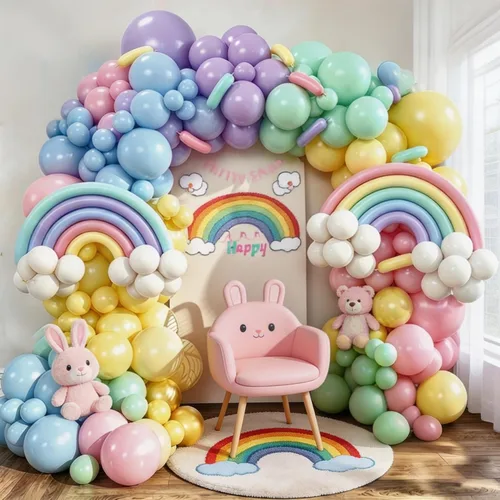 Kit de guirnalda de globos pastel de 165 piezas, arco de globos de color pastel arcoíris, globos coloridos de caramelo macarrón de diferentes Pastel