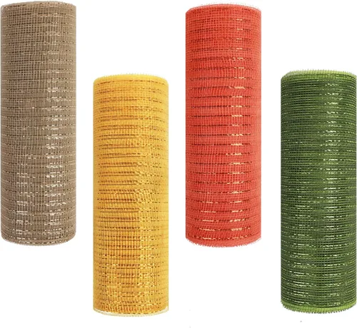Miniatura 9 de 4 rollos de cinta de malla decorativa para decoración de coronas, 10 pulgadas x 30 pies, rollo de malla decorativa de San Valentín, suministros