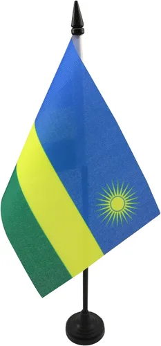 Miniatura 171 de AZ FLAG Sierra Leone Bandera de mesa 5'' x 8'' - Bandera de escritorio de Sierra Leona 21 x 14 cm - Bastón y base de plástico negro