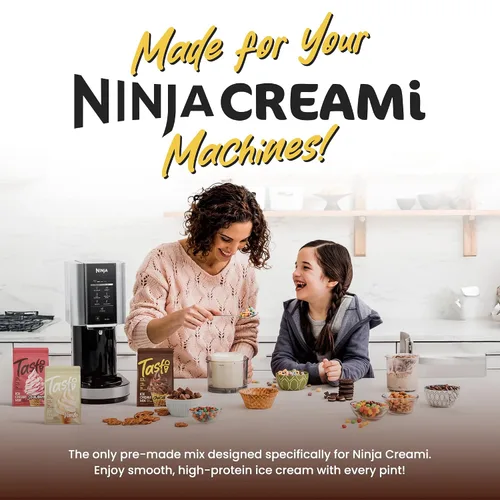 Miniatura 5 de TASTI Mezcla de Helado de Alta Proteína - Polvo de Helado de Chocolate Bajo en Azúcar - Hecho para Ninja Creami, Mezcla para Helado Suave con 27g