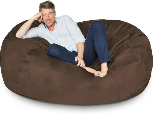 Miniatura 9 de Lumaland - Lujoso puf gigante de 1,8 m con funda de microgamuza, ultra suave, relleno de espuma, lavable, XL, para niños, adolescentes, adultos