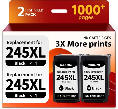 245XL - Cartuchos de tinta negra de repuesto para Canon 245 XL PG-245 XL PG245XL para Pixma MX490 MX492 MG2522 MG2524 TS3322 TR4527 TR4520 TS3120