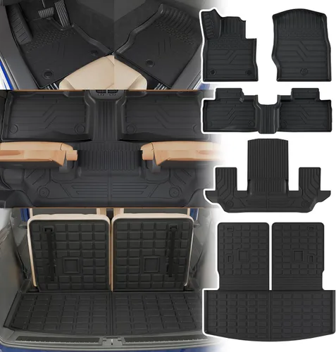 Alfombrillas compatibles con Ford Explorer 2020-2026, forro de carga de 6 plazas para todo tipo de clima, tapete de carga para maletero 2025,