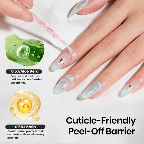 Miniatura 4 de Beetles - Látex líquido sin olor para uñas, 0.5 onzas líquidas, barrera de esmalte de uñas de látex blanco, protector de cutículas para gel