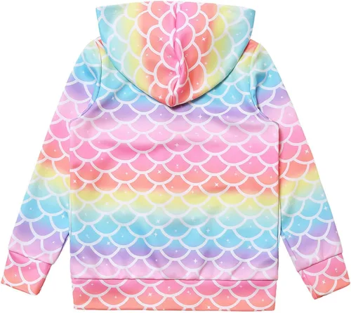 Miniatura 2 de Sudadera con capucha para niñas con cremallera y bolsillos