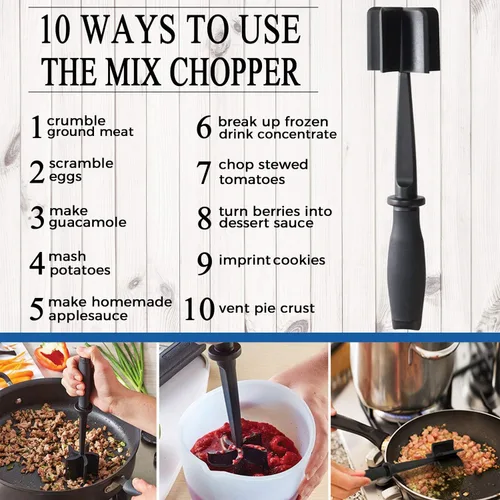 Miniatura 2 de Picador de carne, 5 cuchillas curvas, triturador de carne molida, resistente al calor, para carne de hamburguesa, carne molida, pavo y más