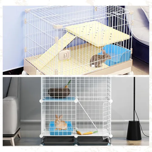 Miniatura 5 de 12 Piezas Cajas de Arena para Conejos para Jaula, Entrenador de Orinal Esquinero para Conejito Cobaya, Inodoro de Rejilla Cuadrada de Plástico, Caja