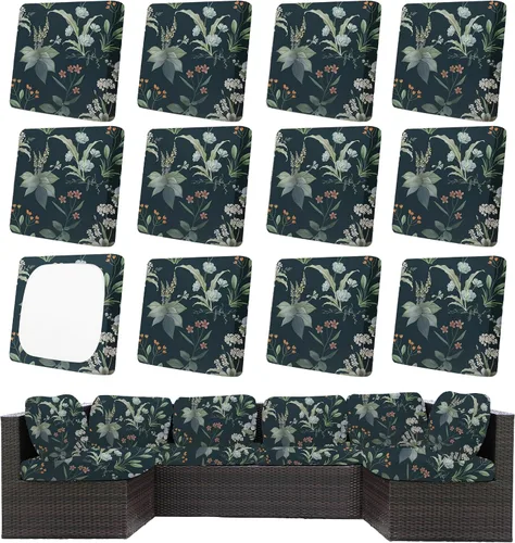 Miniatura 13 de Fundas de cojín de patio, fundas de cojín para exteriores, fundas de cojín elásticas de repuesto, protectores de muebles lavables y reutilizables