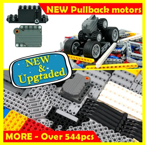 Miniatura 2 de 544 PIEZAS Conjuntos de Piezas Técnicas, Kit de Motor de Arrastre, Vigas, Brazo de Elevación, Marco de Repuesto Extra, Neumáticos de Coche, Ruedas