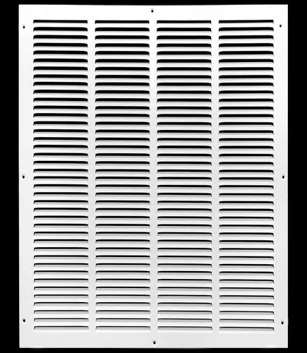 Miniatura 81 de HVAC Premium 30' x 10' [Abertura de conducto] Rejilla de aire de retorno de acero estampado plano - Pared lateral y techo - Cubierta de conducto