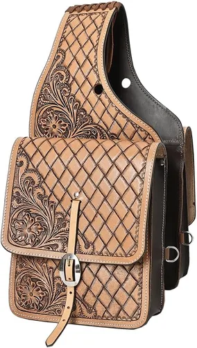 Miniatura 13 de HILASON Western Horse - Bolsa de sillín de cuero resistente y tradicional Bolsa de sillín Bolsa de sillín de caballo Bolsa de sillín