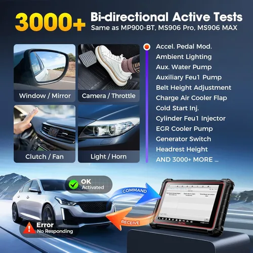 Miniatura 4 de Autel Escáner bidireccional MaxiCOM MK900: herramienta de diagnóstico 2026 hasta de MaxiCheck MX808S MK808S, funciona como MK900-BT MK900BT MX900