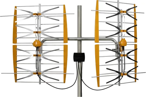 Miniatura 2 de Televes 108381 Antena BOSS Mix HDTV de 8 bahías, amplificada de alto alcance VHF/UHF con preamplificador TForce incorporado, diseño giratorio
