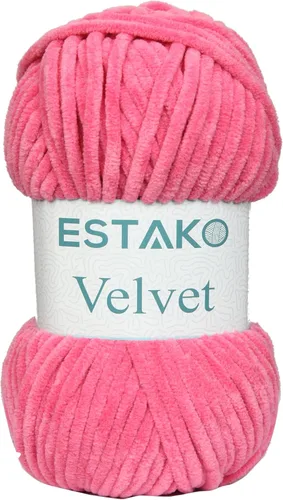 Miniatura 39 de Estako Manta de felpilla de terciopelo amigurumi para tejer y tejer, súper voluminosa, 3.53 oz (132 yardas) (1710 - naranja)