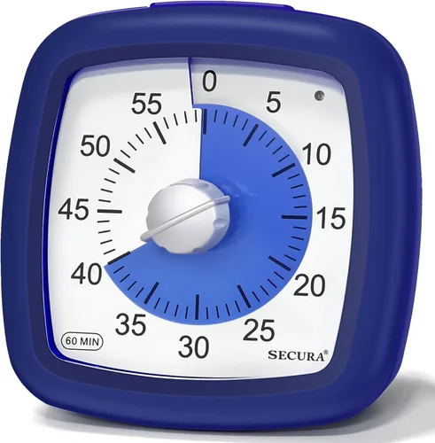 Miniatura 11 de Secura - Temporizador visual de 60 minutos, temporizador silencioso de estudio para niños y adultos, relojes de tiempo, temporizador de cuenta
