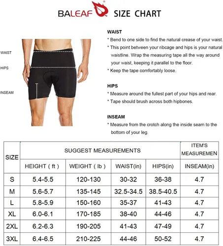 Miniatura 2 de BALEAF Men's 3D Padded Bike Shorts Cycling Underwear MTB Liner