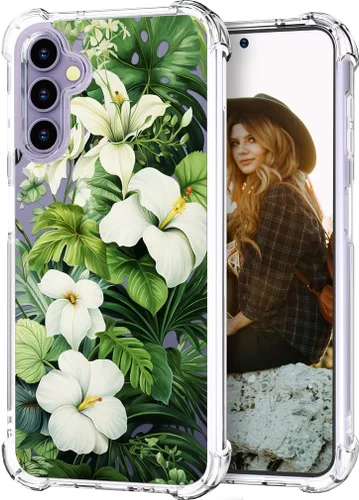 Miniatura 14 de Hungo Funda compatible con Samsung Galaxy S25 Plus/S24 Plus, diseño transparente, diseño femenino de piel femenina S24+ S25+ de astronauta