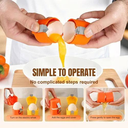Miniatura 5 de 2 abridores de cáscaras de huevo, herramienta de corte de galletas de huevo 2026 para huevos duros, separador de huevos de mano para huevos crudos