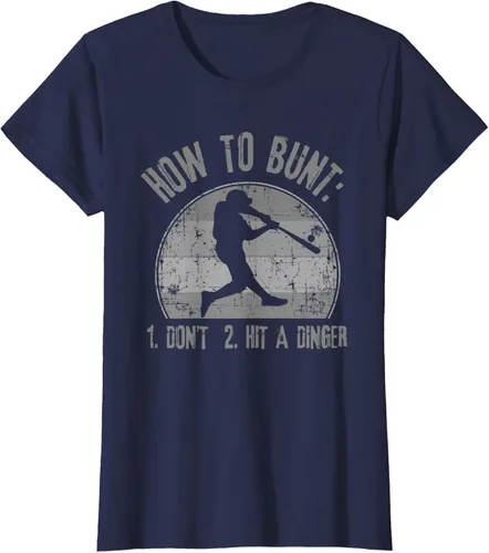 Miniatura 41 de Cómo Bunt Don't Hit A Dinger - Camiseta divertida de béisbol y sóftbol, Negro, S