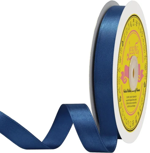 Miniatura 314 de Cinta de satén blanca antigua de doble cara de 1-1/2 pulgadas x 50 yardas, cinta de poliéster para envolver regalos, día de San Valentín, bodas