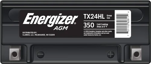 Miniatura 5 de Energizer TX24HL AGM Batería para motocicleta y ATV de 12 V, 350 Amperios de arranque en frío y 21 Ahr, reemplaza: YTX24HL-BS y otras, Negra
