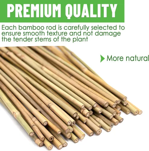 Miniatura 2 de 35 piezas de estacas para plantas, estacas de jardín de bambú natural premium, varillas de bambú de soporte para plantas de interior y exterior