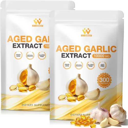 Miniatura 7 de Extracto de ajo envejecido 300 cápsulas – 10000 mg de alta potencia, inodoro, suplemento de ajo para la salud del corazón, apoyo inmunológico
