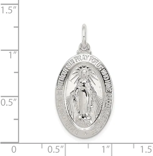 Miniatura 3 de Diamond2Deal Colgante de medalla milagrosa de plata de ley 925, joyería fina para mujer (L- 1.181 in W- 0.630 in), No es una piedra preciosa