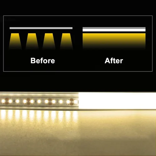 Miniatura 6 de VST Paquete de 10 canales LED de 3.3 pies, canal difusor LED en forma de V, sistema de canales de aluminio LED con cubierta lechosa, tapas finales