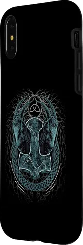 Miniatura 2 de Funda para iPhone X/XS Viking Mjolnir Thors Hammer Pagan Norse Mythology Case