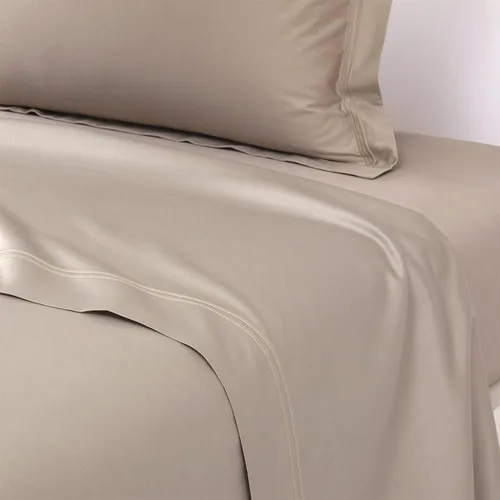Miniatura 8 de Yves Delorme Triomphe Dune - Sábana encimera tamaño matrimonial/Queen de 94 x 116 pulgadas, sábanas lujosas extra suaves y cálidas, ropa de cama