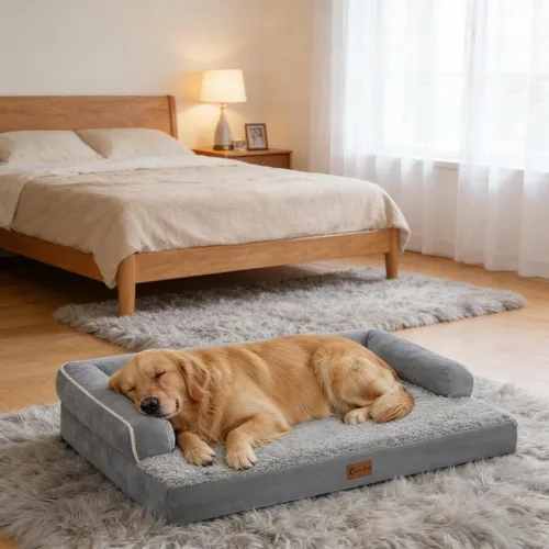 Miniatura 9 de Camas ortopédicas para perros extra grandes, cama XL impermeable de espuma en forma de huevo con lados 45x35 pulgadas, sofá para perros grandes
