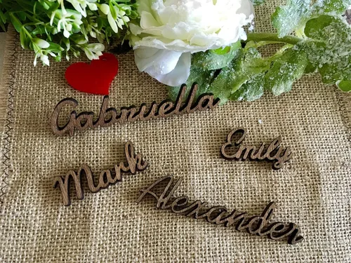 Miniatura 8 de Elegantes tarjetas de lugar de madera para bodas o fiestas de cumpleaños