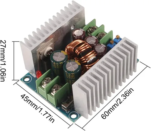 Miniatura 3 de 20A 300W CC CV Módulo reductor ajustable DC 6-40V a 1.2-36V Regulador de voltaje Convertidor Buck Módulo de fuente de alimentación de corriente