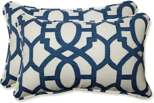Miniatura 34 de Pillow Perfect Trellis - Almohadas para interiores y exteriores, 2 unidades, lumbares, 11.5 x 18.5 pulgadas, color negro