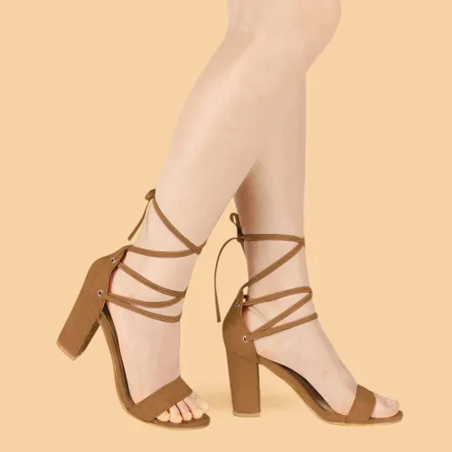 Miniatura 2 de Allegra K - Sandalias de tacón alto con cordones para mujer