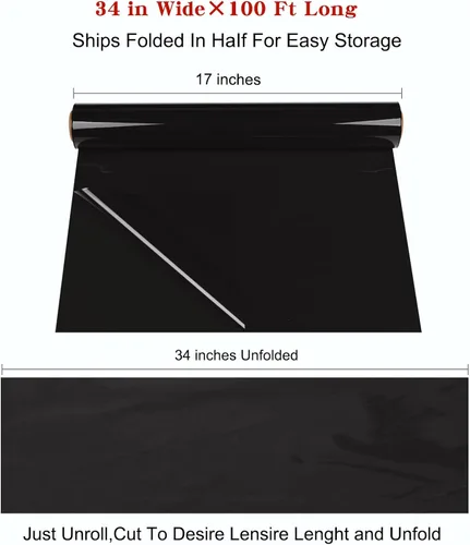 Miniatura 2 de Rollo de papel de regalo de celofán negro de 34 pulgadas de ancho x 100 pies de largo, papel de celofán de 3 mil de grosor, colorido ramo de flores